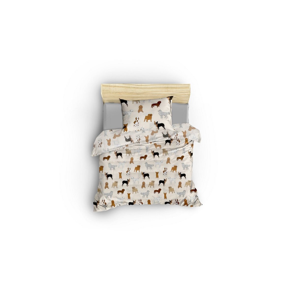 Parure de lit enfant polycoton imprimée chien, Havhav multicolore, C DESIGN HOME TEXTILE