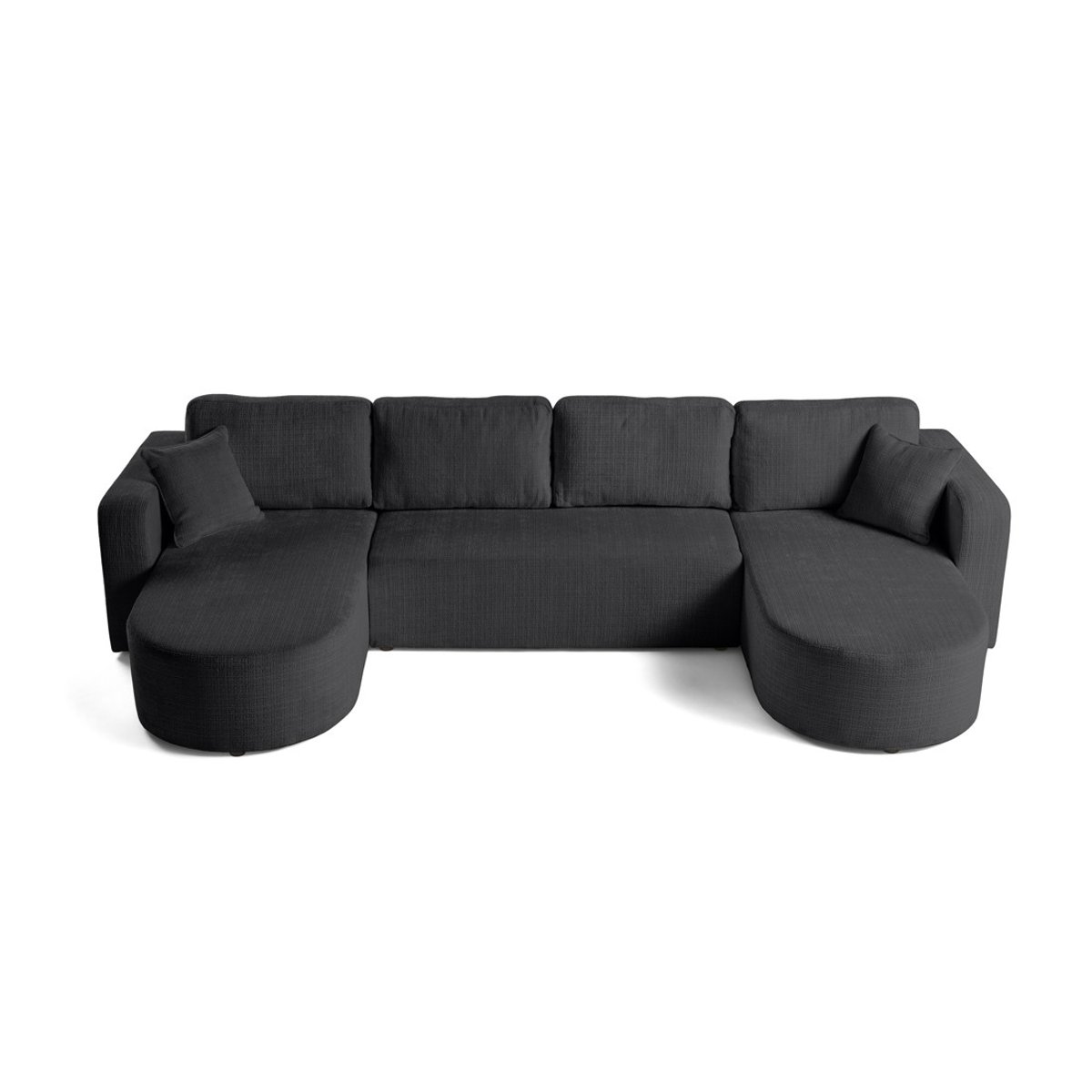 Canapé Panoramique Convertible 7 places - MIRO gris anthracite, BEST MOBILIER