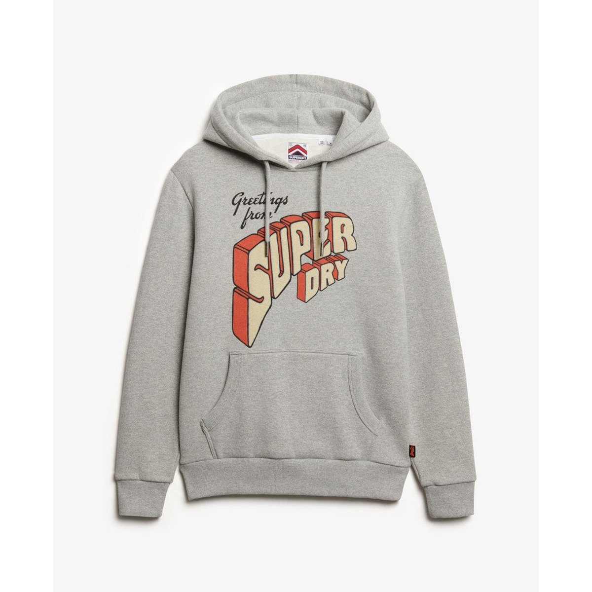 Sweat à capuche North Cali gris chiné, SUPERDRY