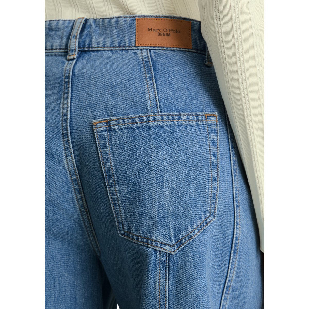 Jean modèle Enni à coupe large en denim rigide bleu, MARC O’POLO DENIM