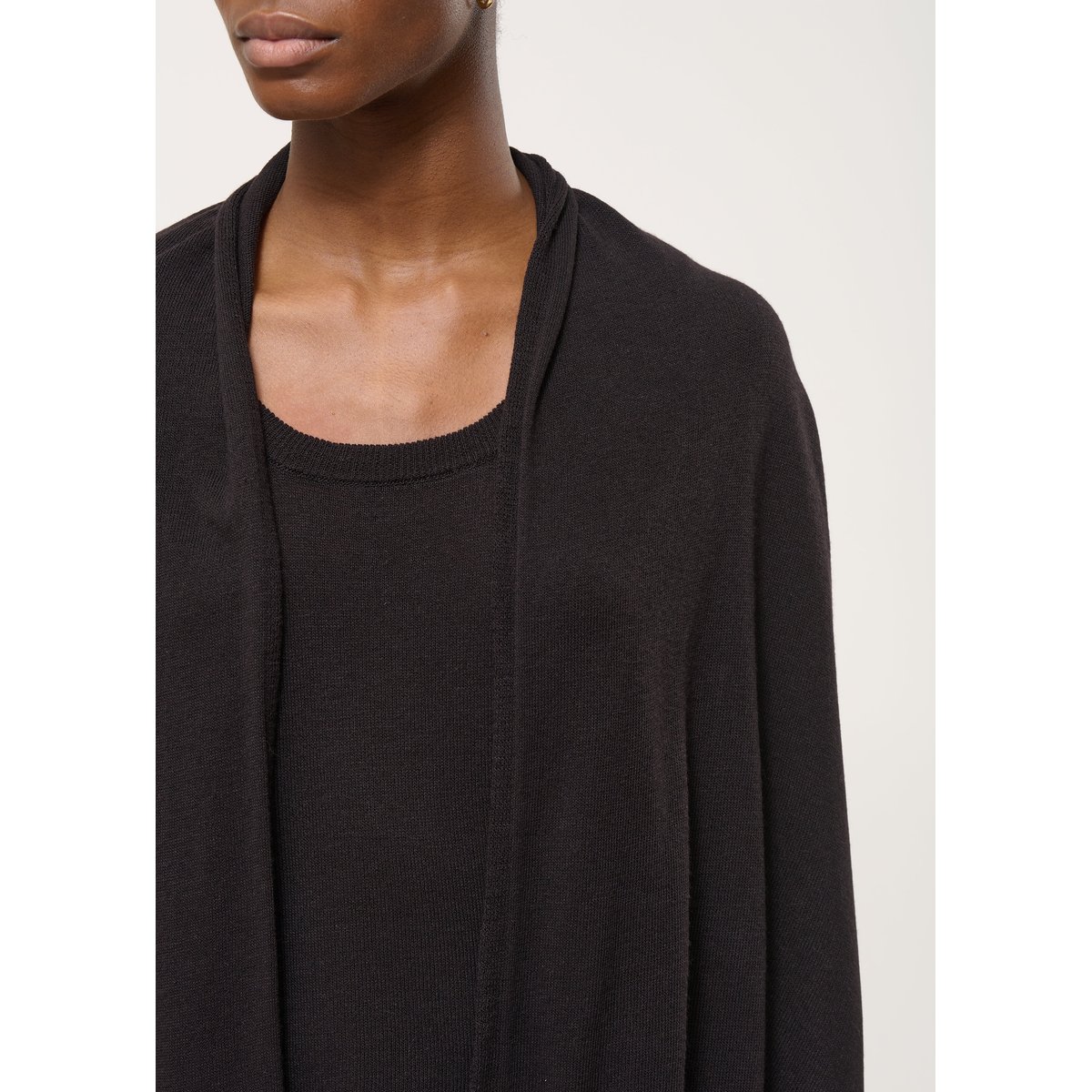 Cardigan oversize col châle noir, HUMILITY
