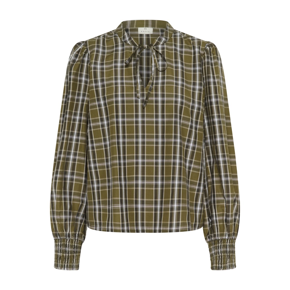 Blouse à manches longues vert green check, KAFFE