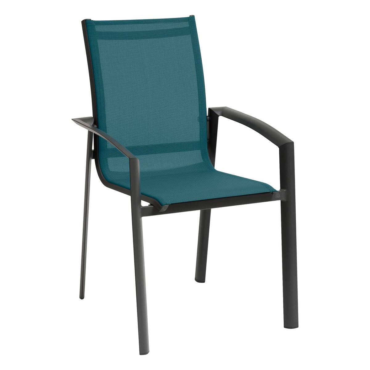 Fauteuil de jardin empilable AXANT bleu canard, HESPERIDE