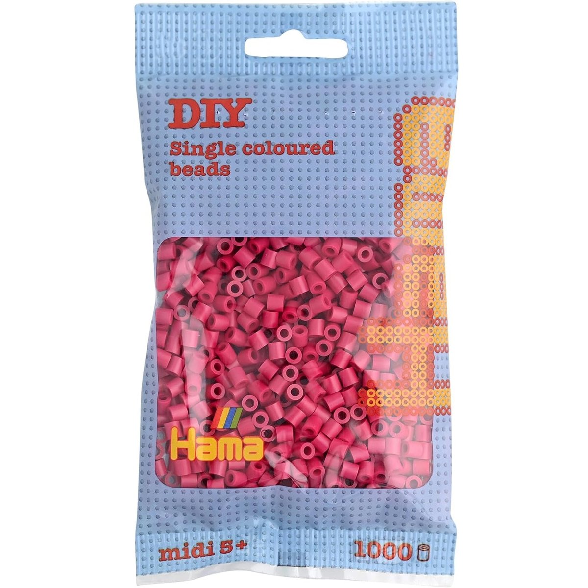 Sachet 1000 perles plastique Midi Rouge vin rouge, HAMA