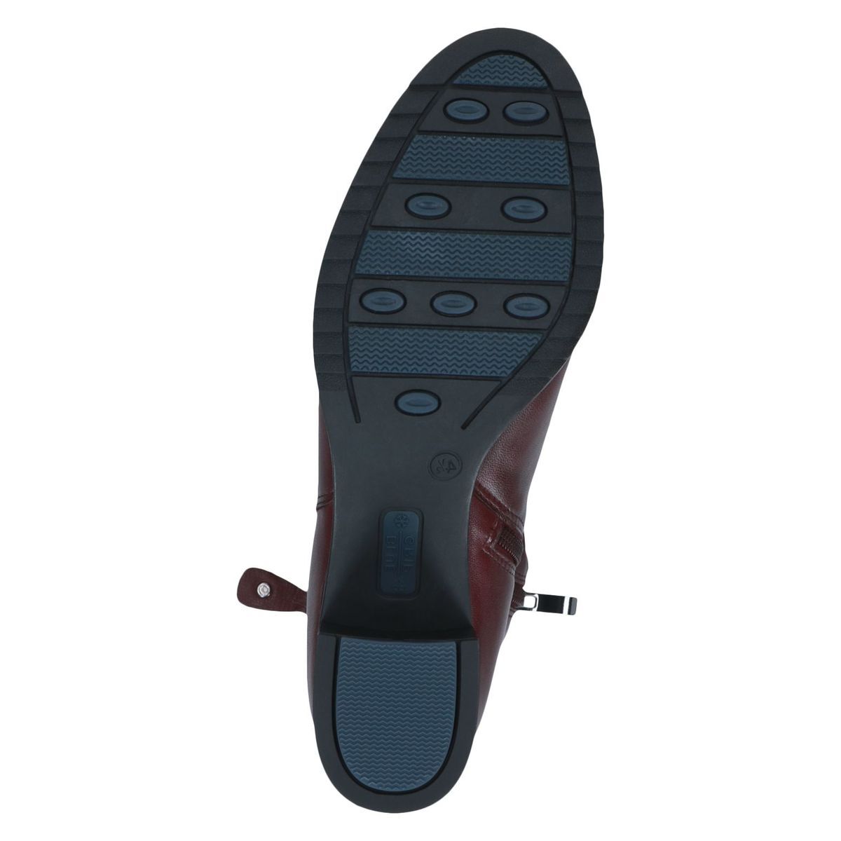 Bottine en cuir rouge merlot, CAPRICE