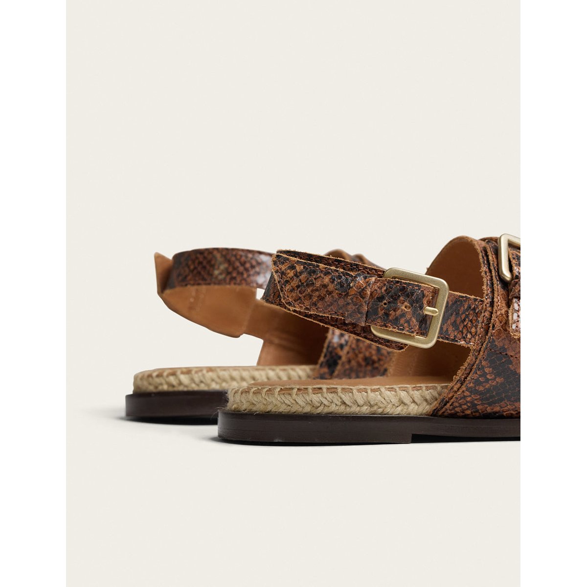 Espadrilles LOZI cuir python marron, ODAJE