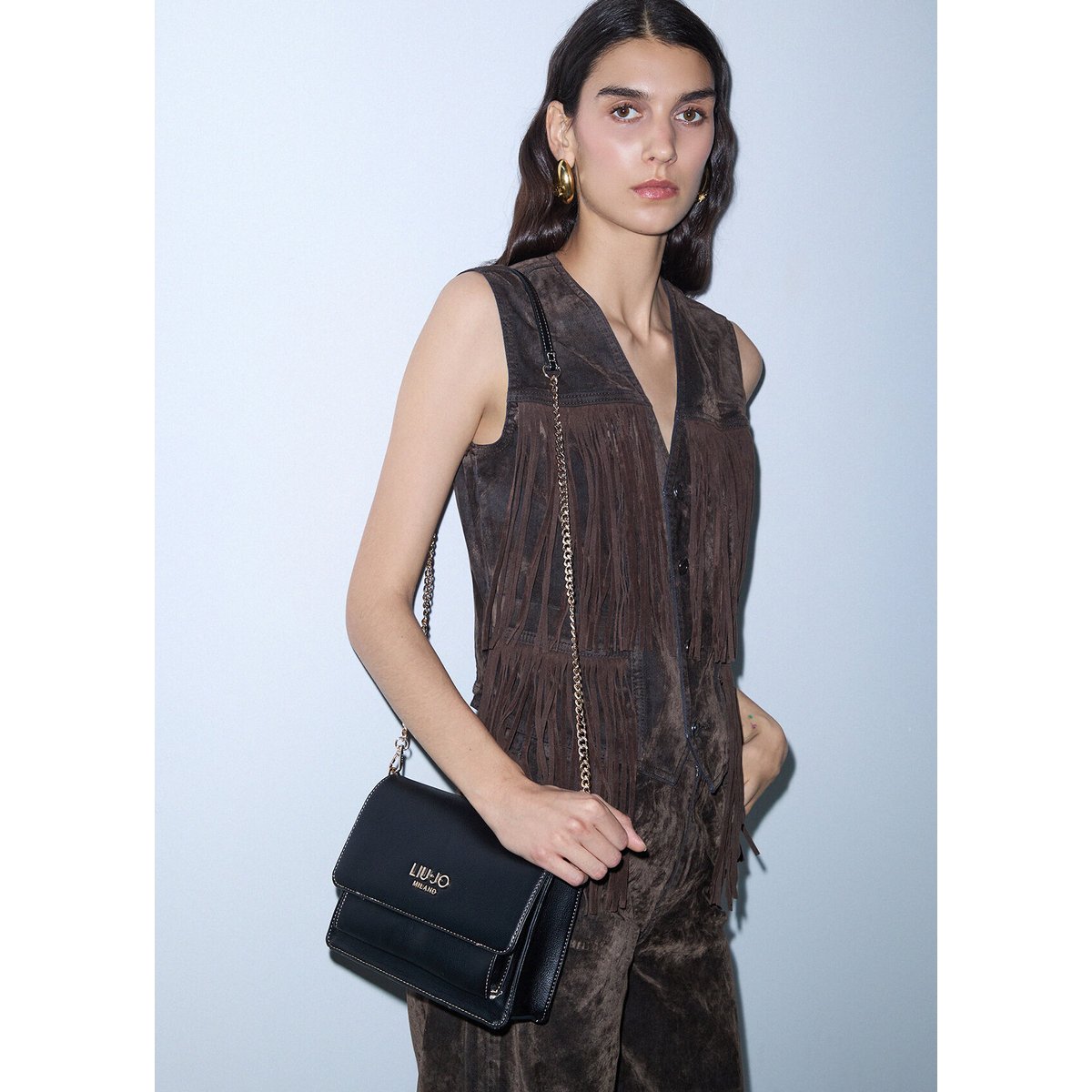 Sac à bandoulière moyen noir, LIU JO