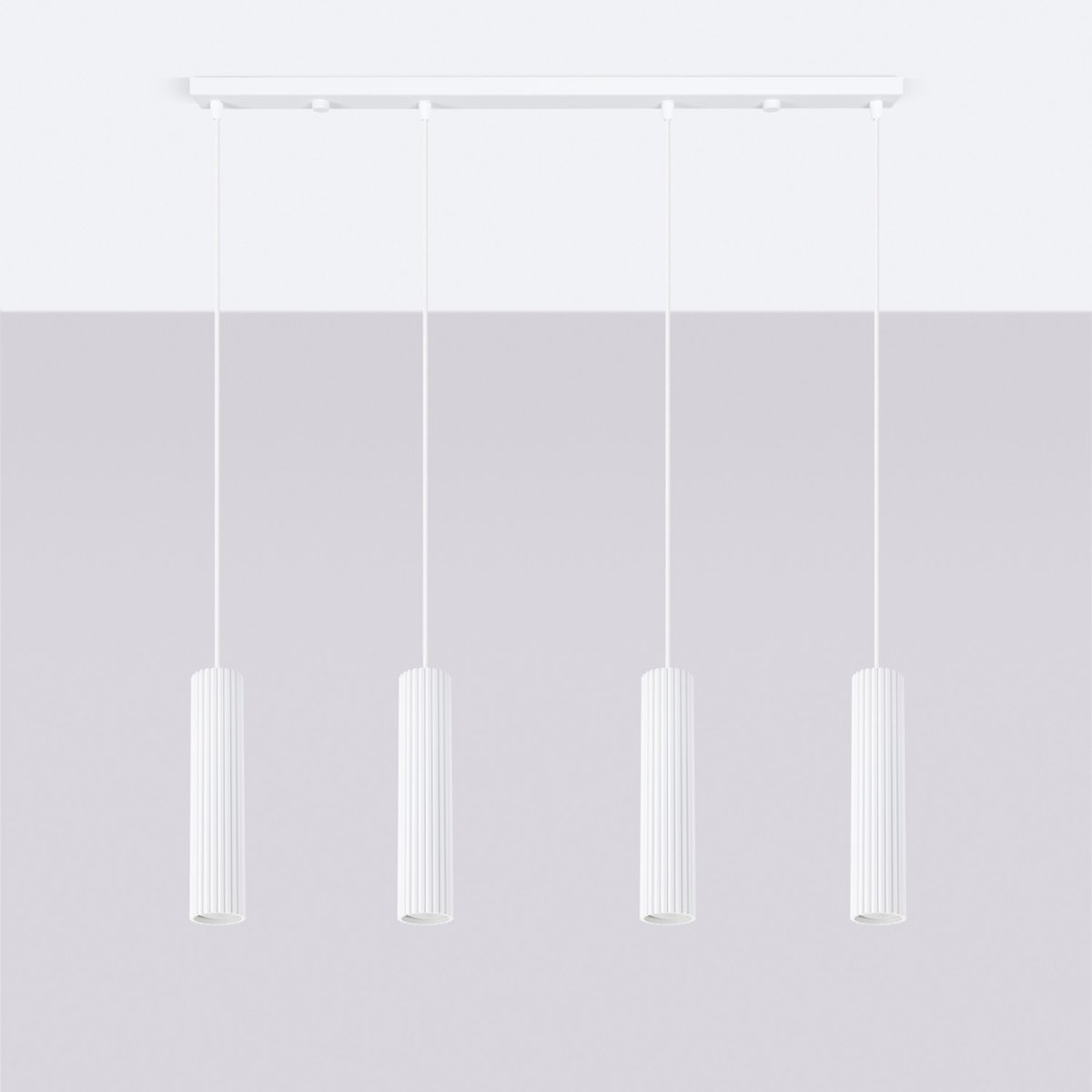 Suspension Aluminium Blanc GU10 4 Karbon blanc, EDEN