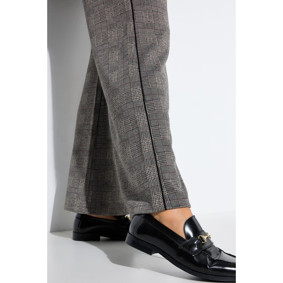 Pantalon à carreaux marron foncé, ULLA POPKEN