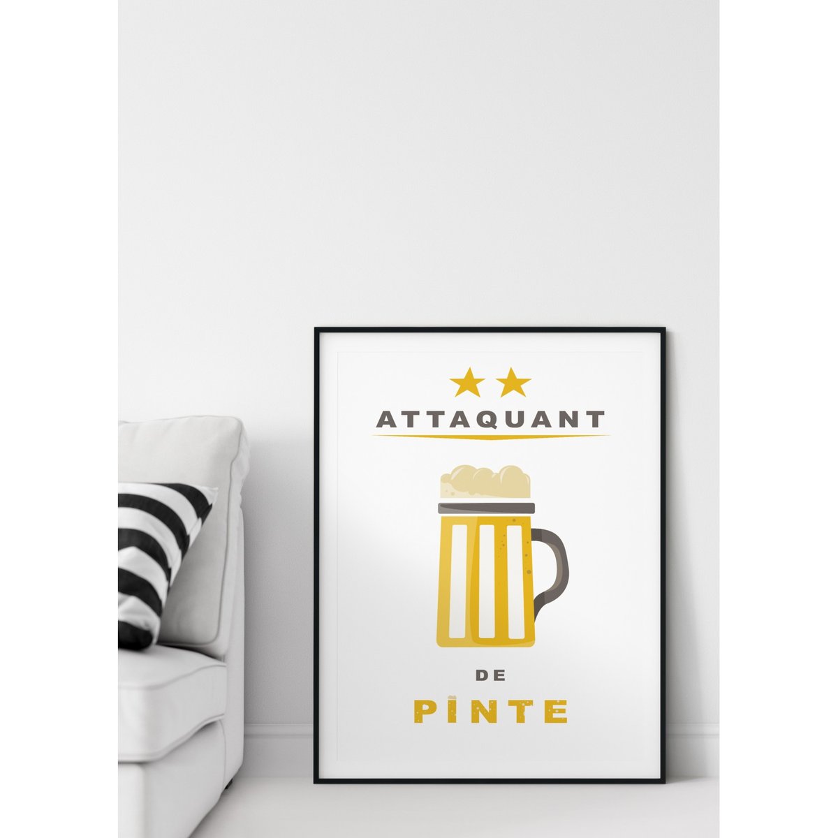 Affiche Attaquant de Pinte blanc, L'AFFICHERIE