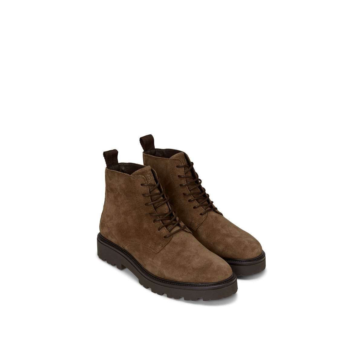 Bottes à lacets, modèle Phil en cuir velours huilé marron, MARC O'POLO