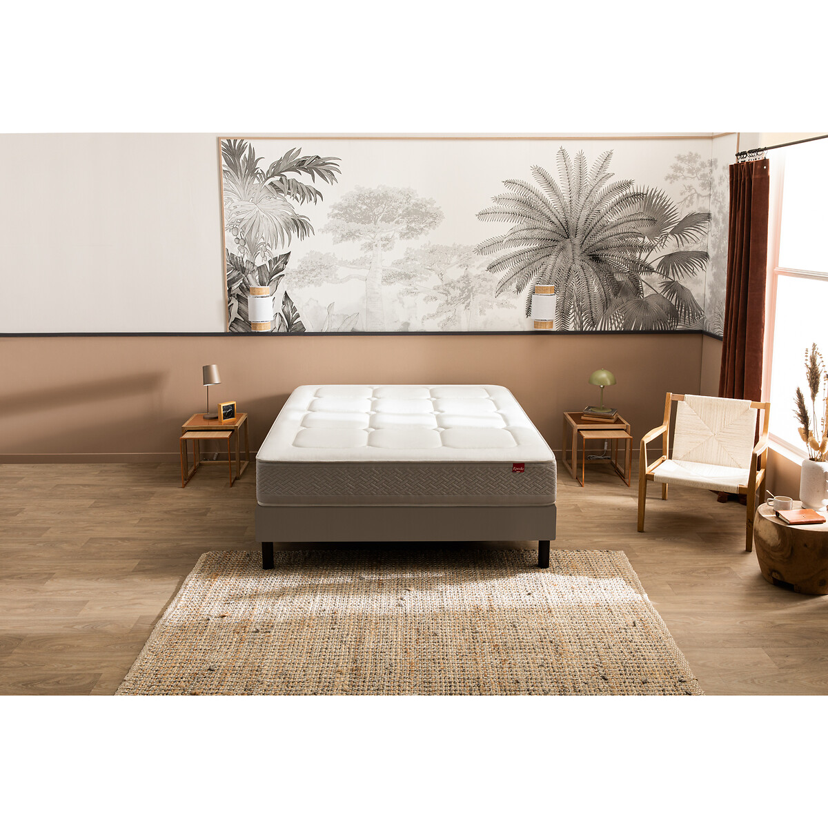 Matras 651, pocketveren, stevig Escapade wit/muisgrijs, EPEDA