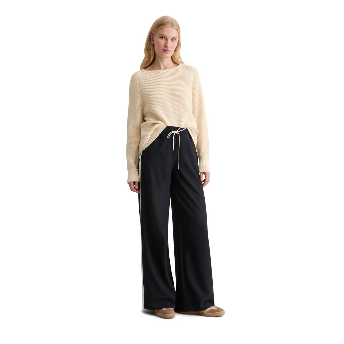 DfC Pullover loose en coton organique lourd beige, MARC O'POLO