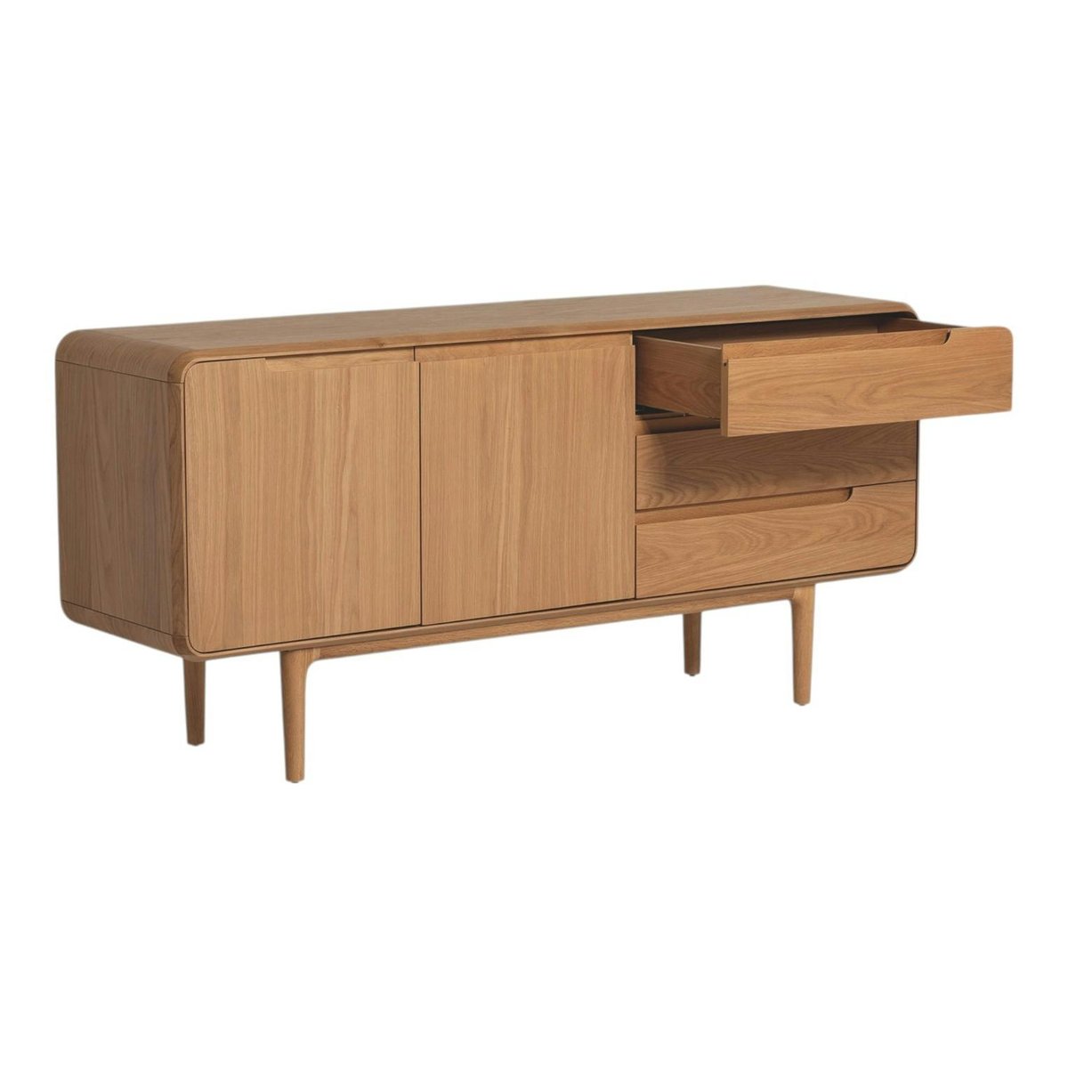 Buffet moderne en chêne clair 2 portes DERBY bois naturel, PIER IMPORT