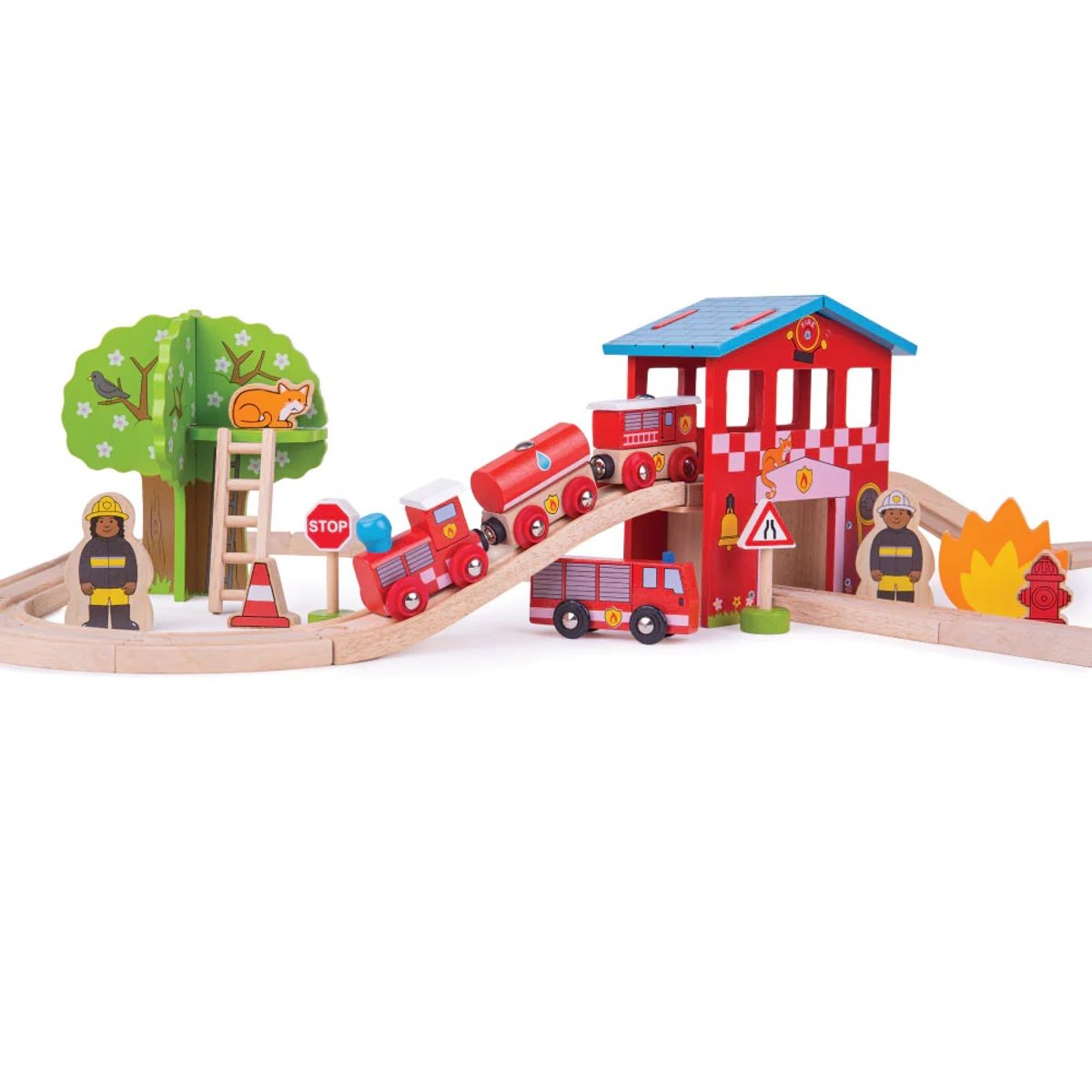 Circuit de train Caserne de pompiers rouge, BIGJIGS