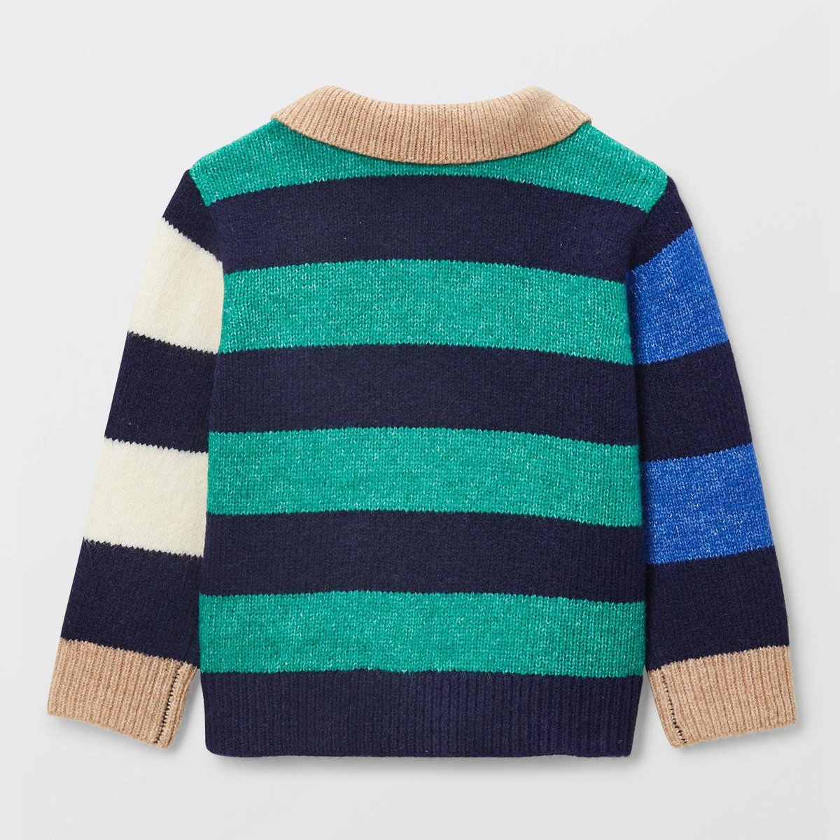 Pull manches longues col polo rayé mulligan, BOUT'CHOU