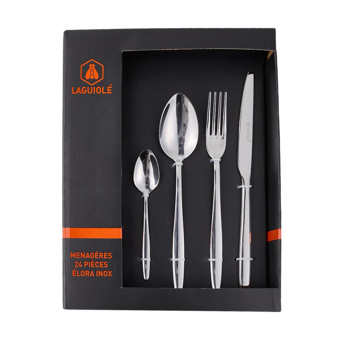 Ménagère 24 pièces - "Cléa inox" argent, LAGUIOLE CUISSON