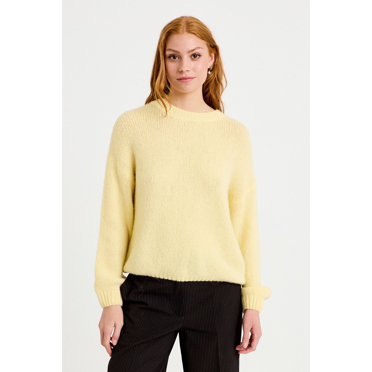 Pull manches longues jaune pastel, CACHE CACHE