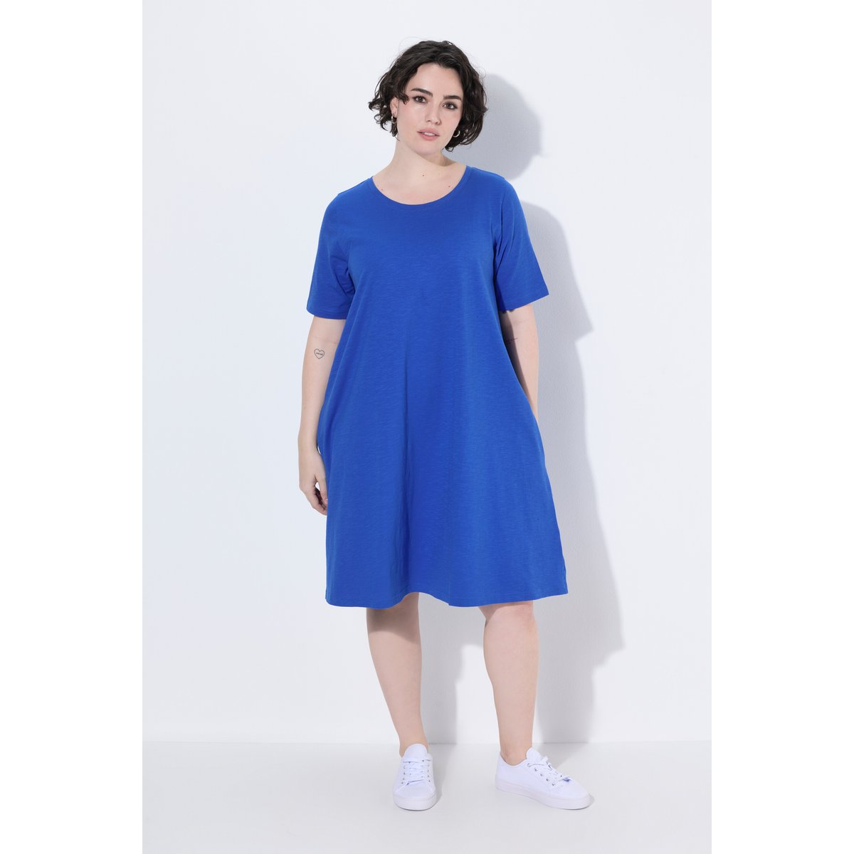 Robe en jersey avec poches, coupe évasée bleu azur, ULLA POPKEN