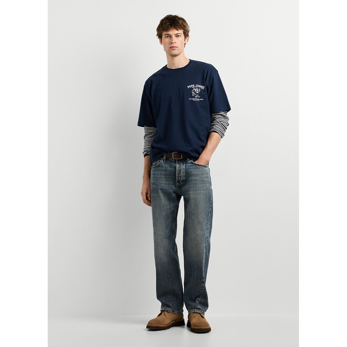 T-Shirt mit kurzen Ärmeln, COFFET marine, PEPE JEANS