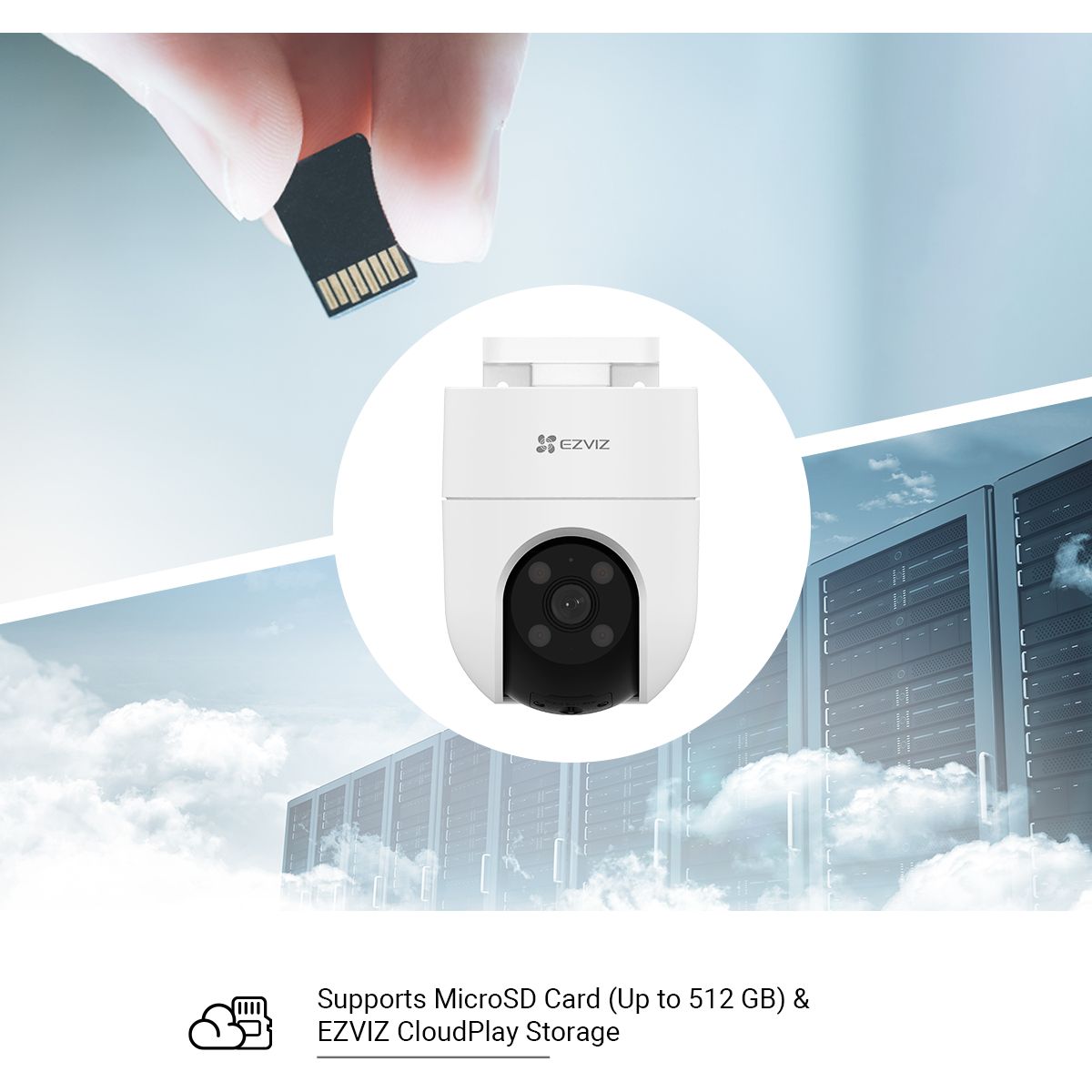 Caméra de surveillance Wifi H8C 1080P motorisée couleur unique, EZVIZ
