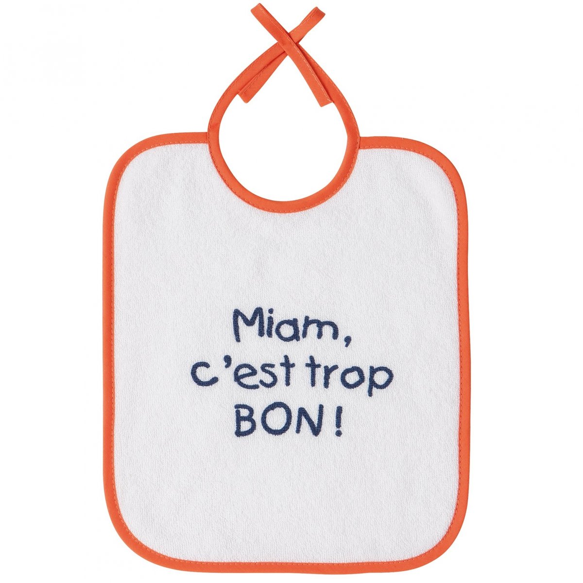 Lot de 7 bavoirs naissance Messages blanc, BABYCALIN