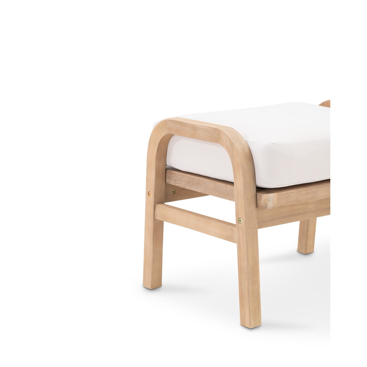Repose-pied en bois, SIENA bois clair, coussin et corde beige, DEFORA HOME