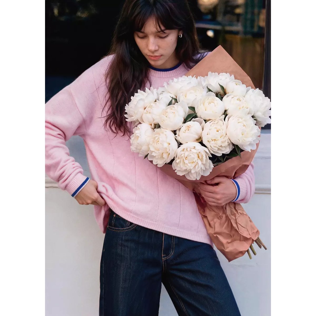 Pull-over droit col rond rose, MANGO TEEN