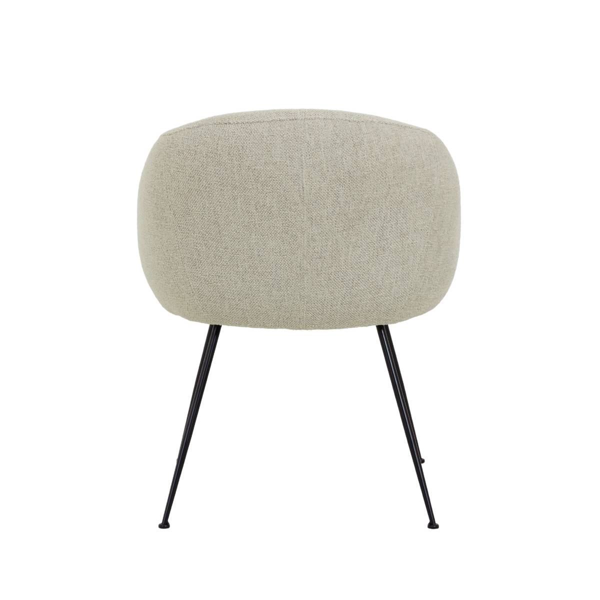 Chaise en tissu et métal SANDY blanc, MADE IN MEUBLES