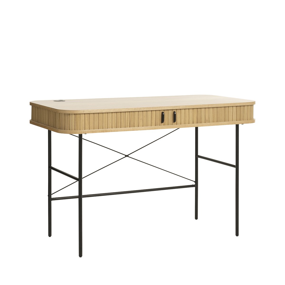 Bureau 120 cm 2 portes - Bois - ALBA bois foncé,naturel,noir, MAISON AUBERTIN