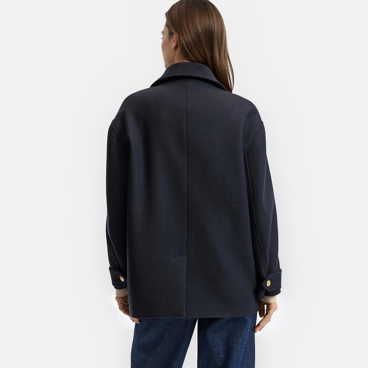 Caban laine mélangée, Signature ANTON bleu marine, LA REDOUTE COLLECTIONS