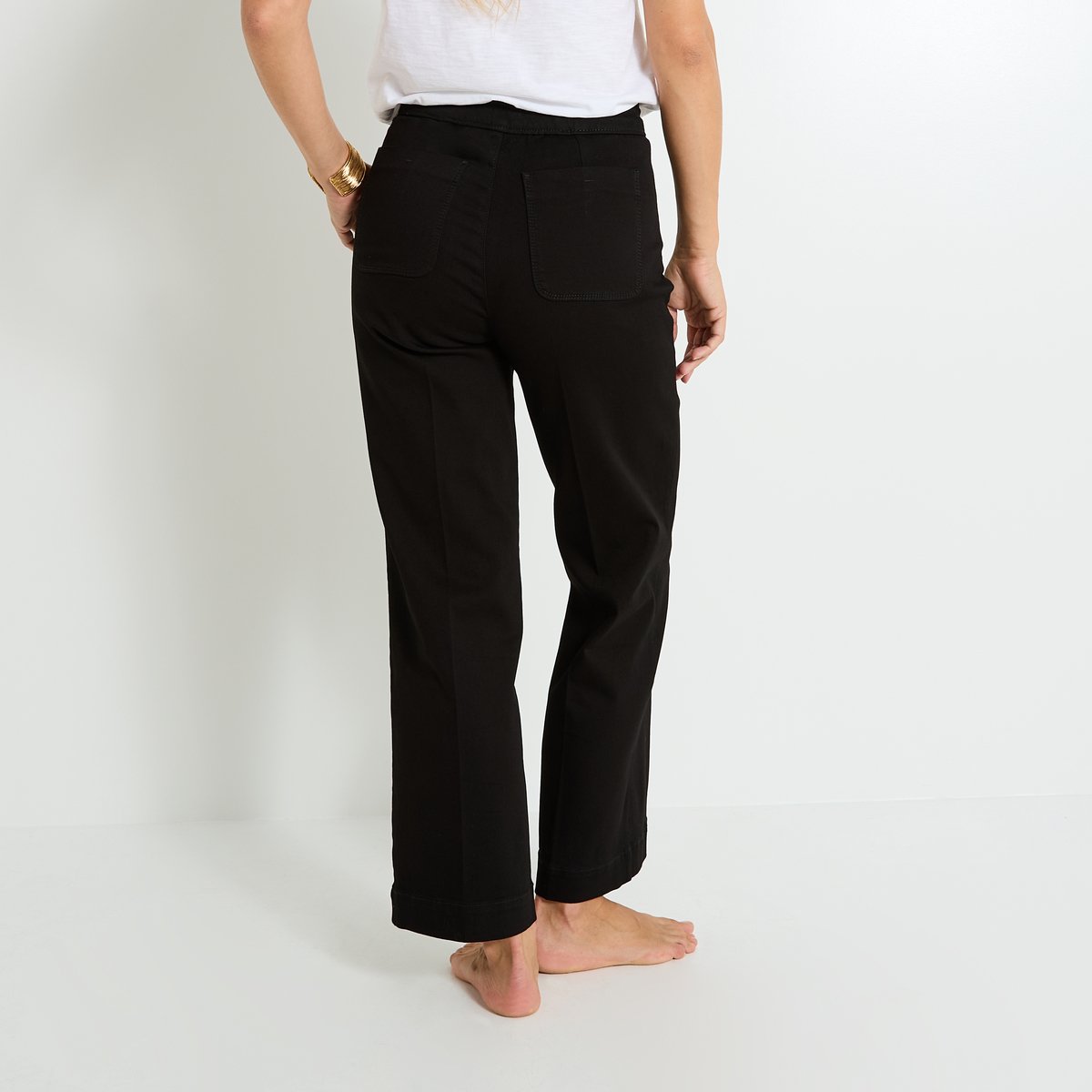 Jean flare POMPON F02 noir, GRAIN DE MALICE