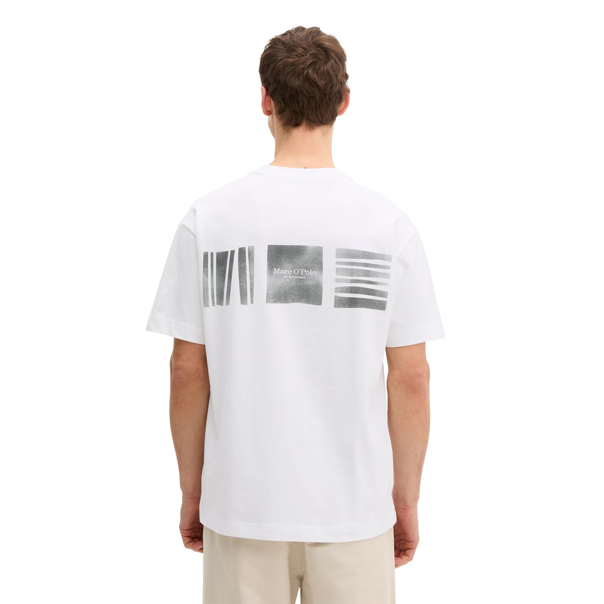 T-shirt relaxed avec impression dans le dos blanc, MARC O'POLO