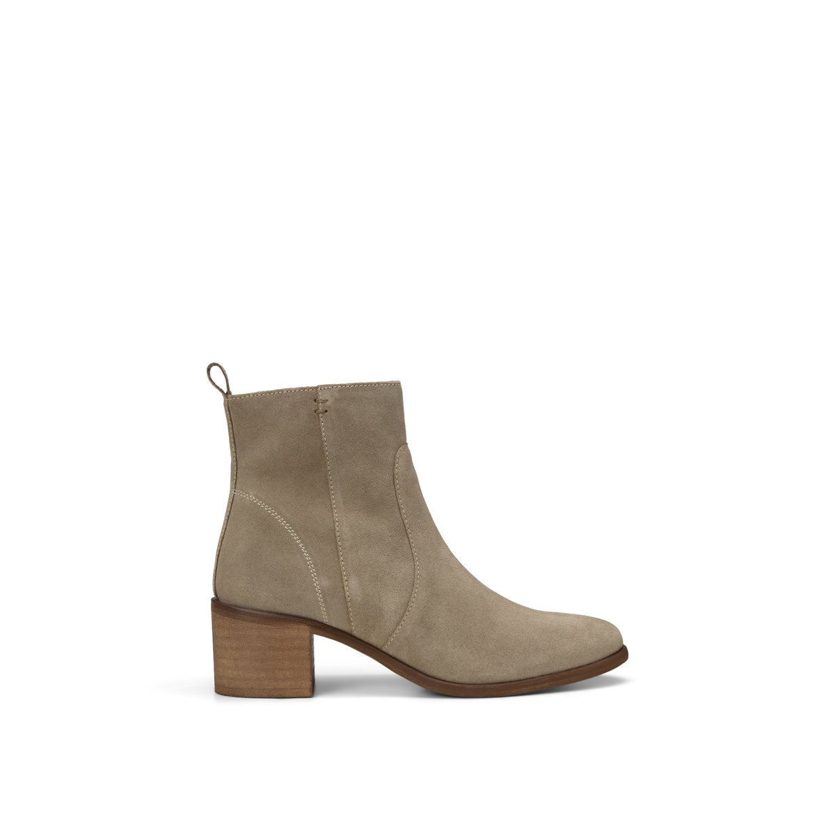 Bottines Modèle Marcia en cuir velours doux marron clair, MARC O'POLO