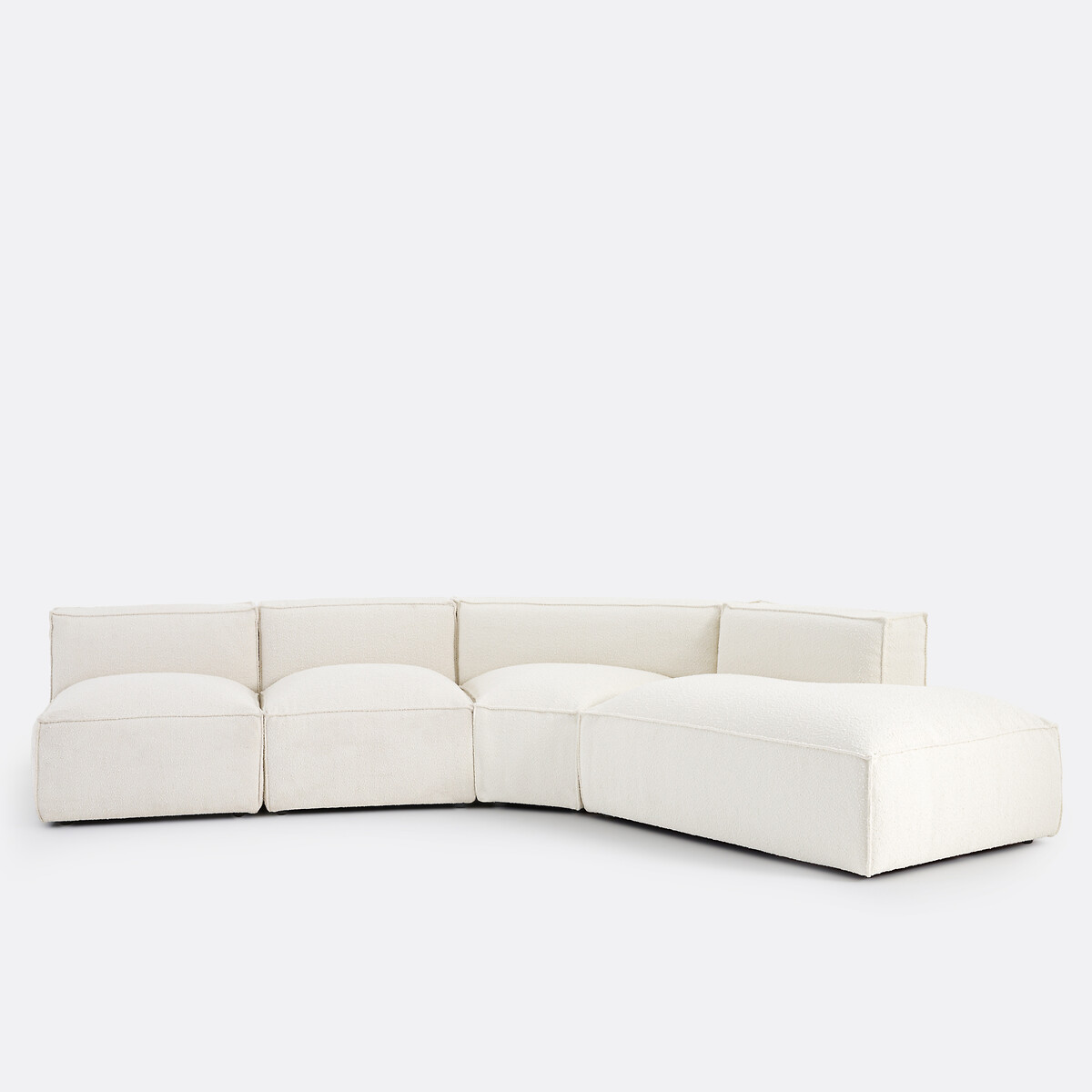 Elément d'angle ouvert pour canapé modulable, en bouclette, SEVEN ecru, LA REDOUTE INTERIEURS