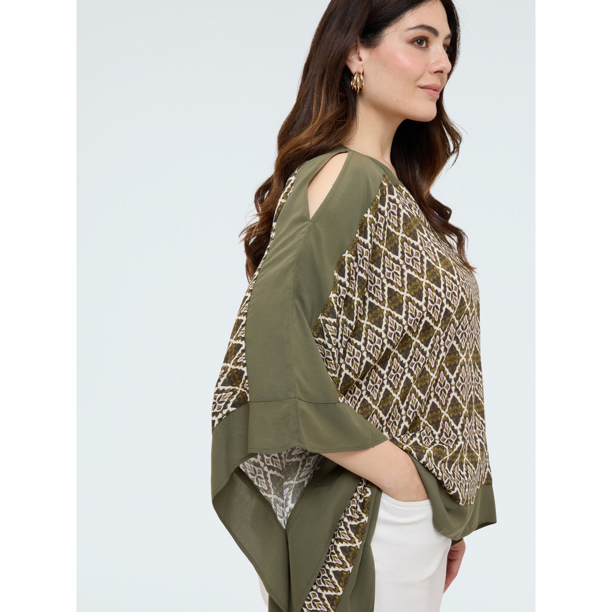 Blouse imprimée verde militare, FIORELLA RUBINO