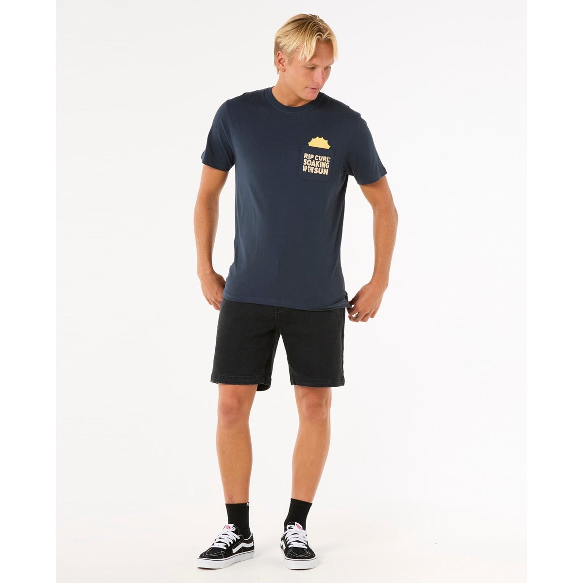 T-shirt à poche SUN Soaker bleu marine foncé, RIP CURL