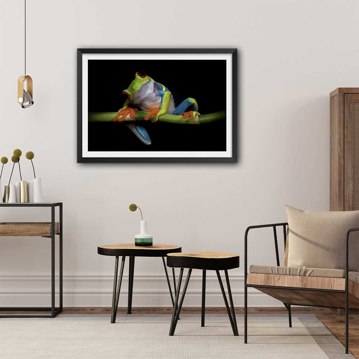 Poster animaux Curiosités affiche + cadre en bois - noir, HEXOA