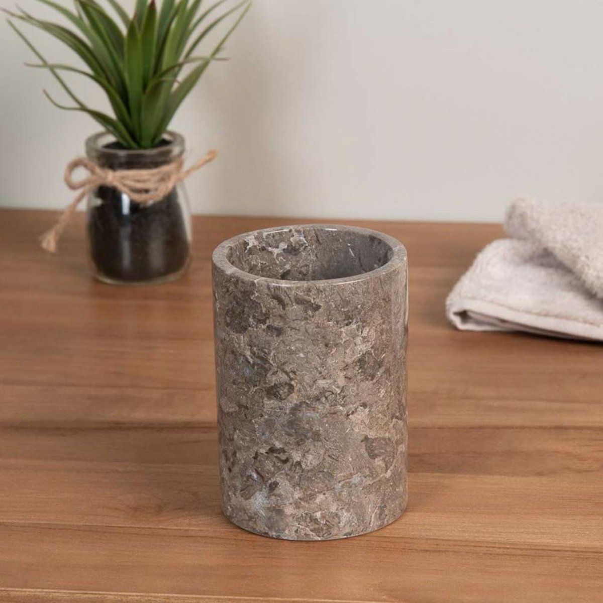 Gobelet en marbre rond 7 cm gris, WANDA COLLECTION