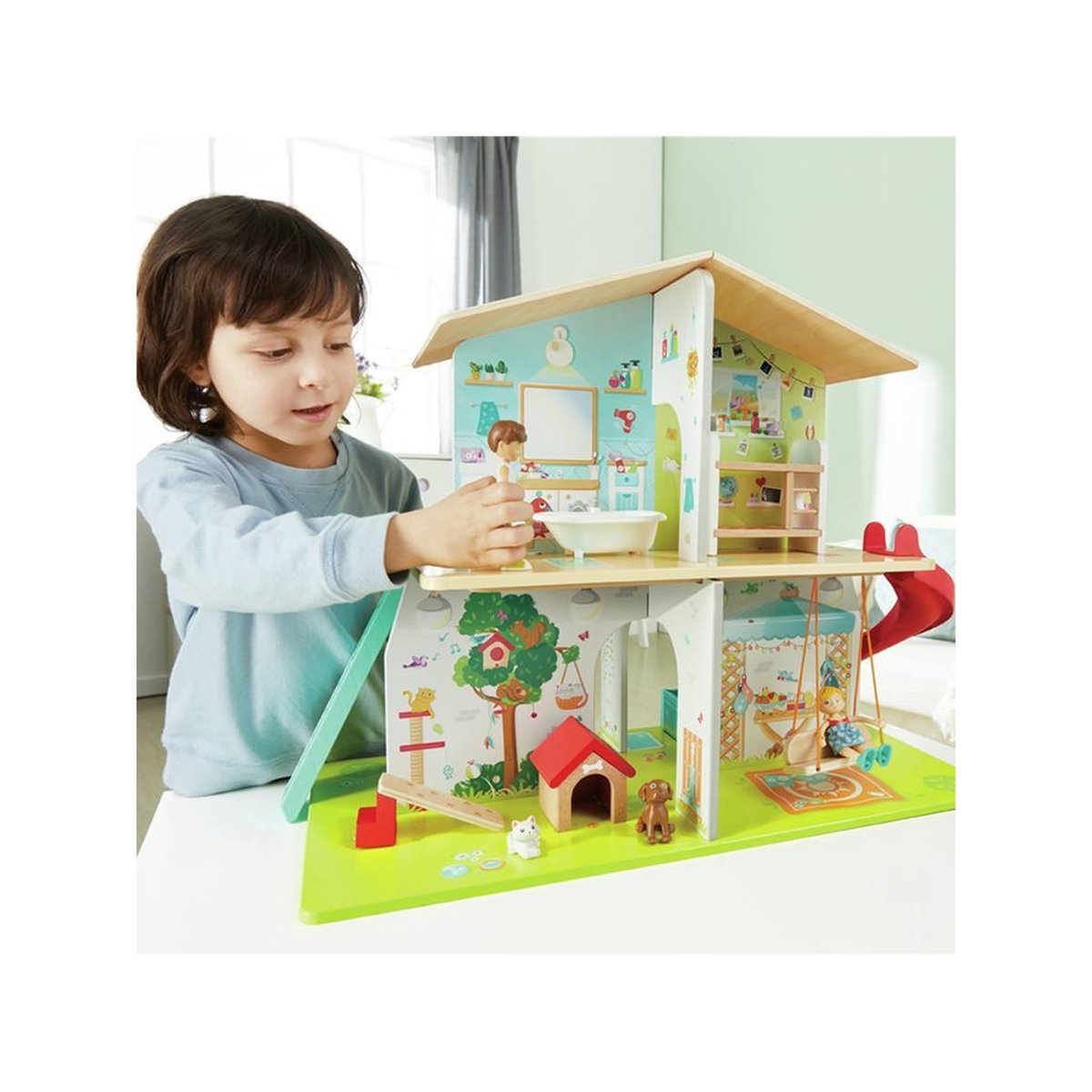 Maison de poupées Interactive avec sons multicolore, HAPE