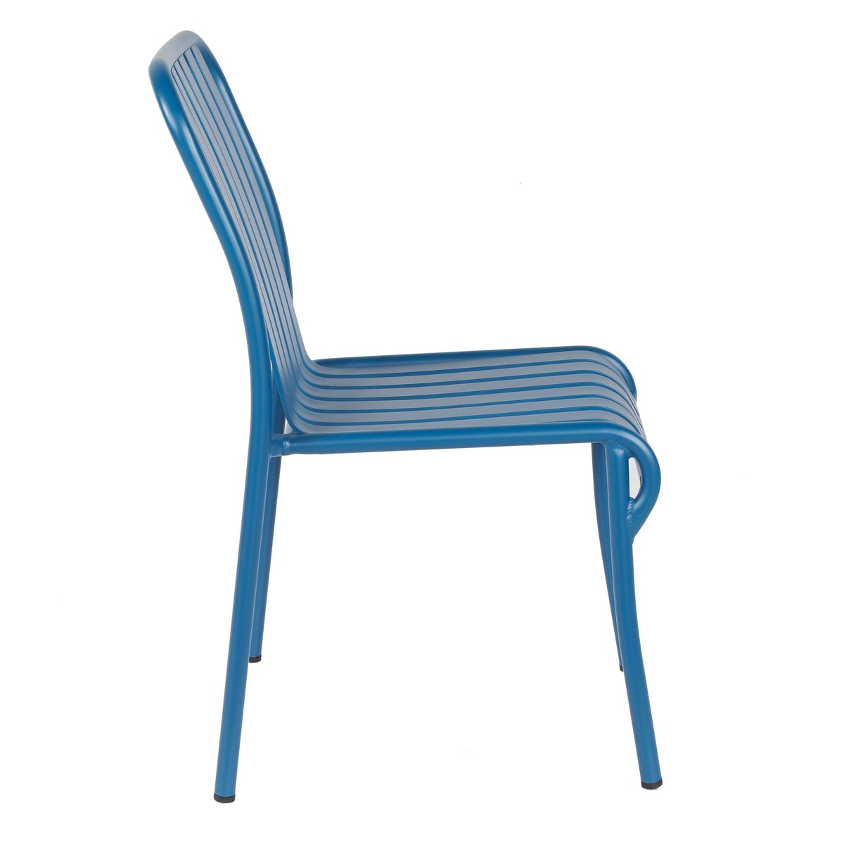 Chaise de terrasse design en aluminium, FARO bleu foncé, OVIALA