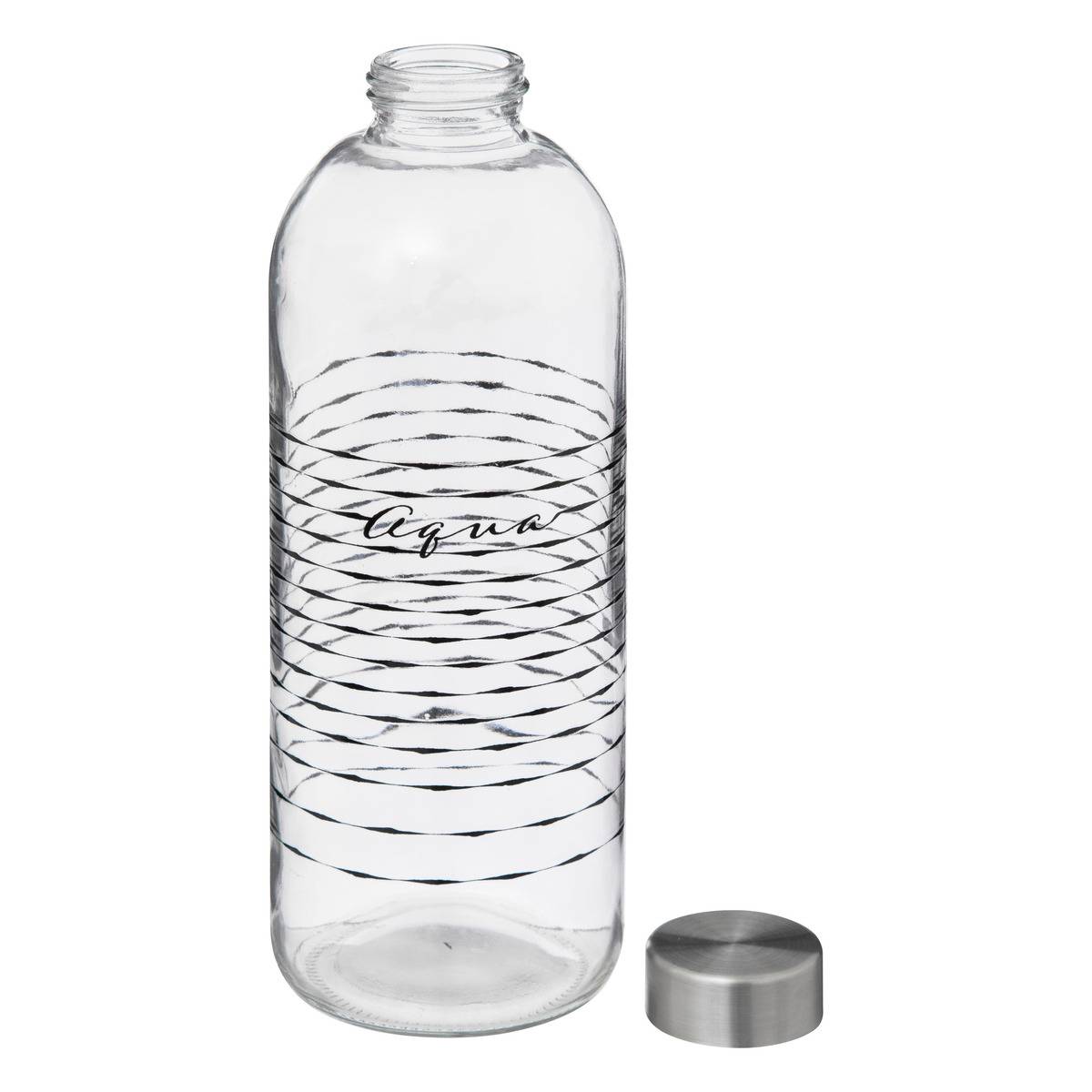 Bouteille réutilisable en verre 1L transparent, 5FIVE SIMPLY SMART