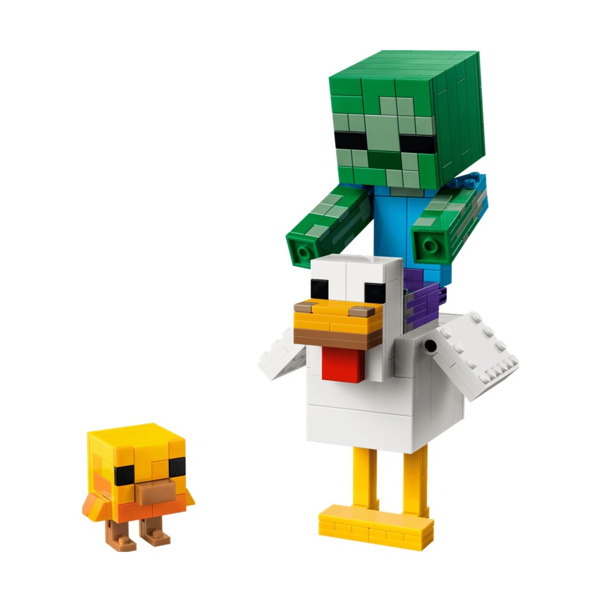 Poule chevauchée multicolore, LEGO