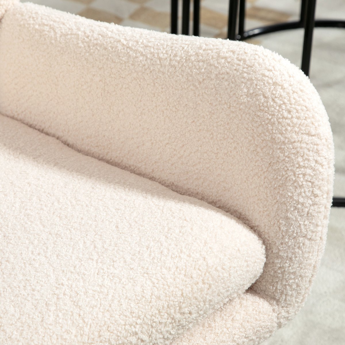 Fauteuil à bascule Polyester Beige beige, HOMCOM
