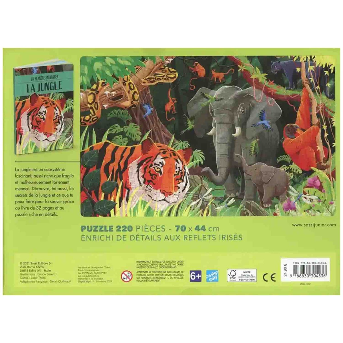 Puzzle & Livre La planète en danger, La jungle orange, SASSI