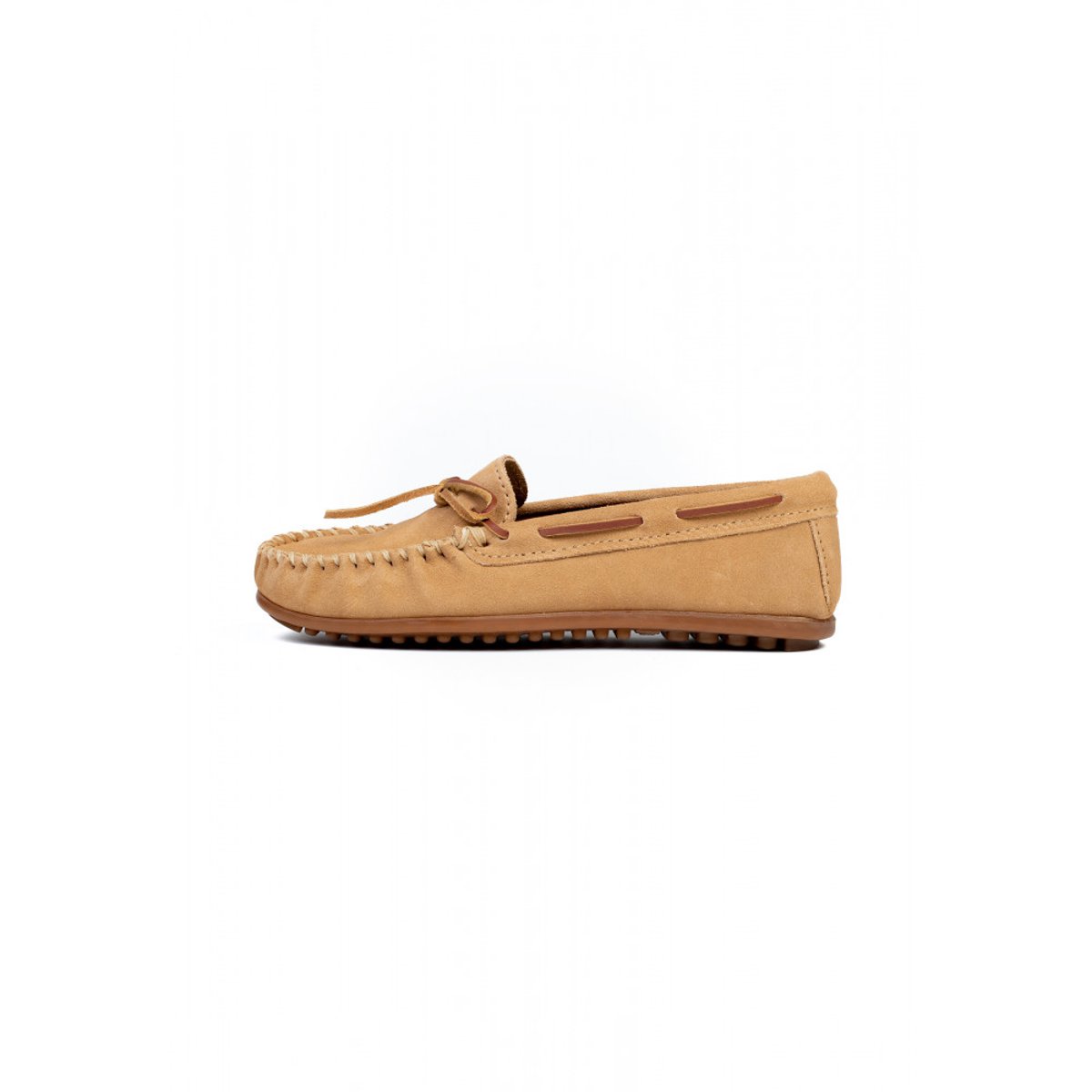 Mocassins en cuir suede CLASSIC MOC marron clair, MINNETONKA