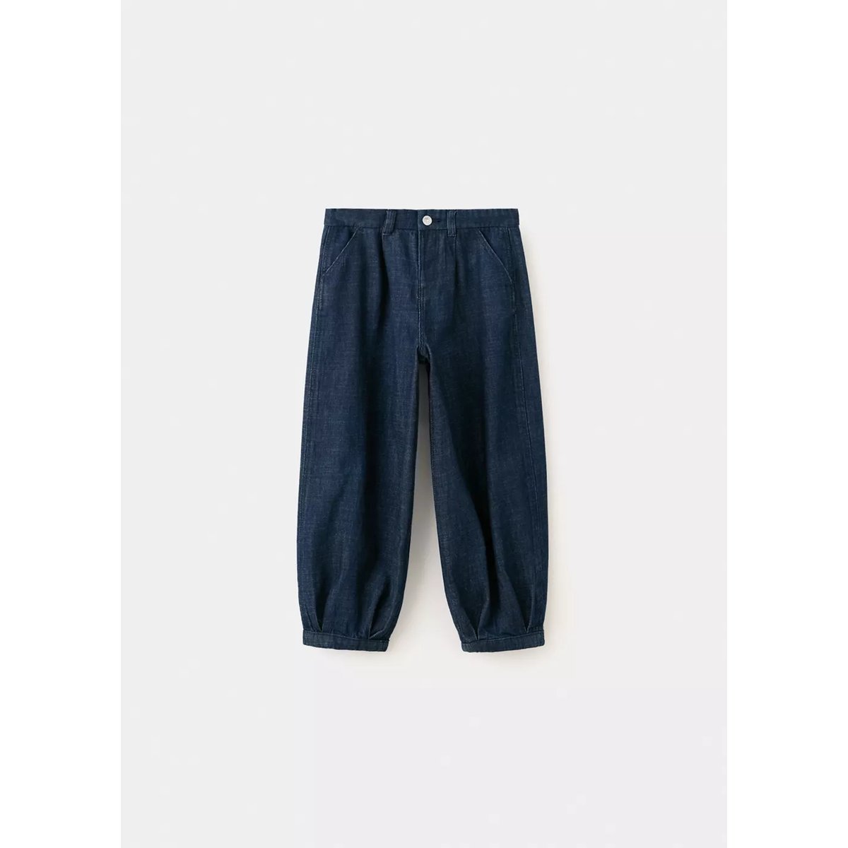 Jean bouffant à pinces bleu, MANGO BABY