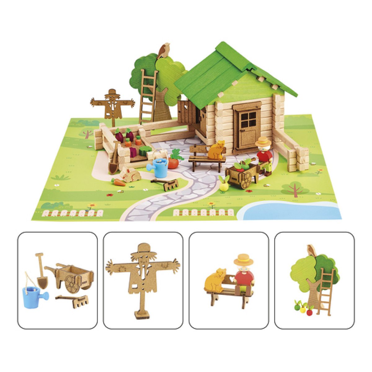 JEUJURA Maison et jardin - 130 PIECES couleur unique, JEUJURA