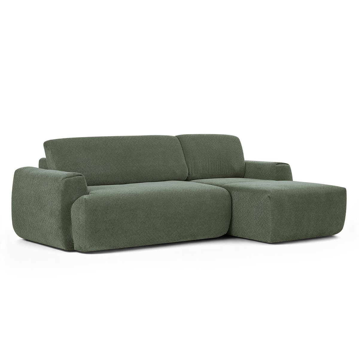 Canapé d'angle compressé 4 places tissu WESTA vert, BAÏTA