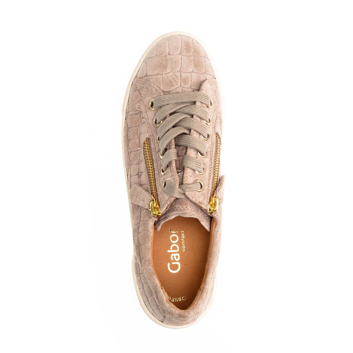 Baskets en cuir beige, GABOR